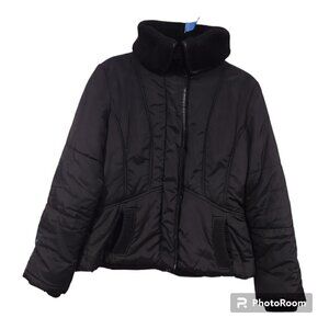 Zara Black Puffer Coat Size Large